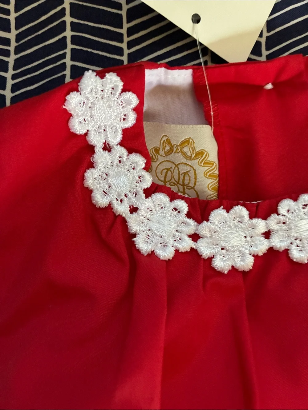 The Beaufort Bonnet Company Red Floral-Trim Bubble one piece